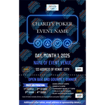 Poker Tournament Blue Neon Suits Fundraiser or Stag Ticket