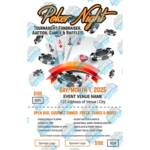 Poker Night Tournament Fundraiser or Stag Ticket
