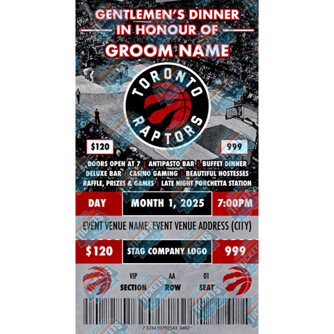 Toronto Raptors Vintage Event Stag Ticket