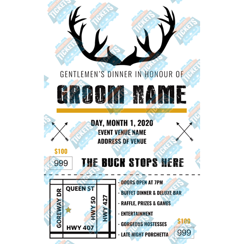 The Buck Stops Here Stag Ticket – Stags and Tickets