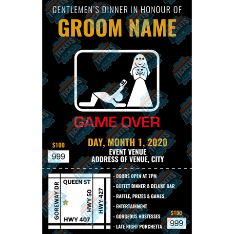 Game Over Stag Ticket