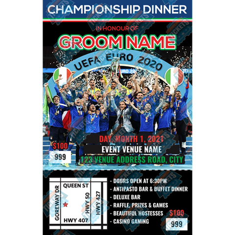 Italy 2020 Euro Champions Stag Ticket