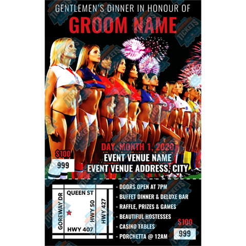 Patriotic Soccer Girls Stag Ticket